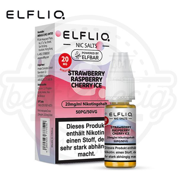 Elfbar Elfliq NicSalt Strawberry Raspberry Cherry Ice 10ml