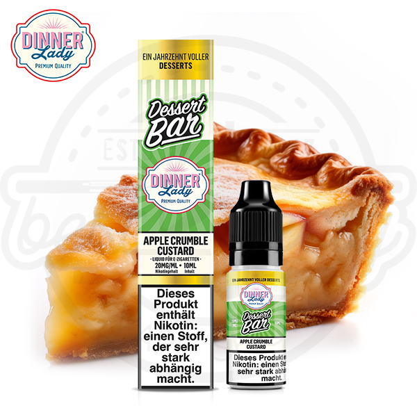 Dinner Lady Dessert Bar NicSalt Apple Crumble Custard 10ml