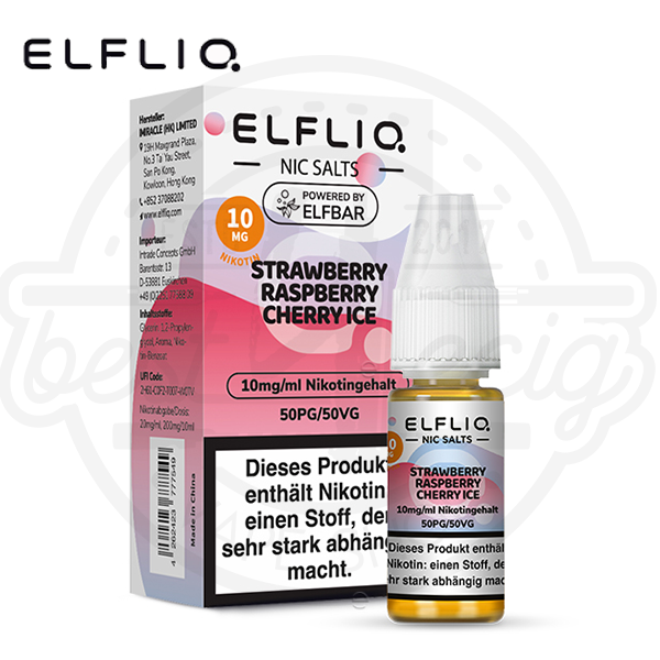 Elfbar Elfliq NicSalt Strawberry Raspberry Cherry Ice 10ml