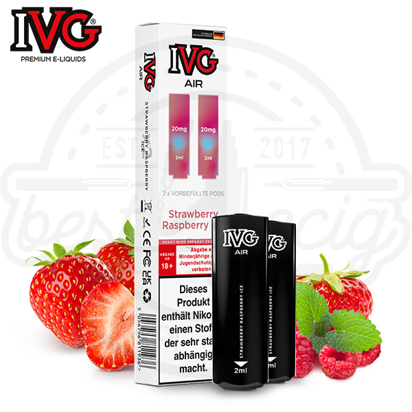 ivg_air_pods_strawberry_raspberry_ice_600x600_best4ecig IVG Air Pods Strawberry Raspberry Ice NicSalt 2x 2ml