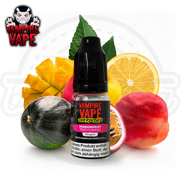 Vampire Vape Overdosed Nicsalt Passionfruit Peach Lemon 10ml Vampire Vape Overdosed Nicsalt Passionfruit Peach Lemon 10ml