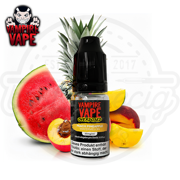 Vampire Vape Overdosed Nicsalt Peach Pineapple Watermelon 10ml Vampire Vape Overdosed Nicsalt Peach Pineapple Watermelon 10ml