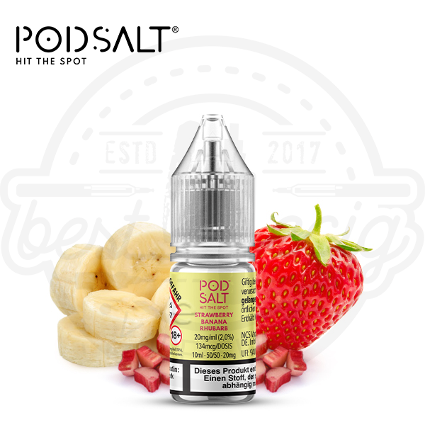 pod_salt_xtra_strawberry_banana_rhubarb_600x600_best4ecig Pod Salt XTRA NicSalt Strawberry Banana Rhubarb 10ml
