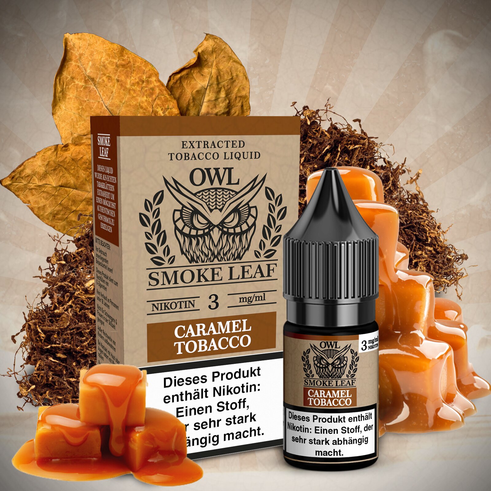 OWL Smoke Leaf NicSalt Caramel Tobacco 10ml