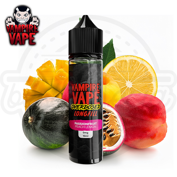 Vampire Vape Overdosed Aroma Passionfruit Peach Lemon 10ml Vampire Vape Overdosed Aroma Passionfruit Peach Lemon 10ml