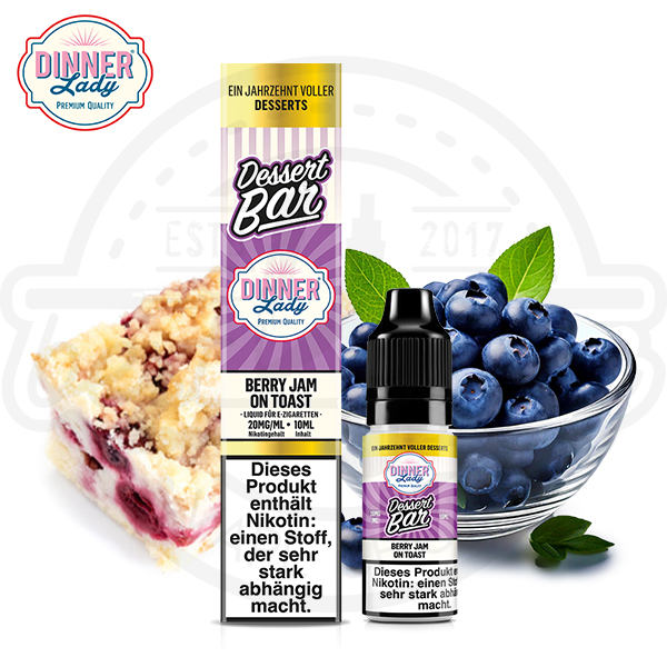 Dinner Lady Dessert Bar NicSalt Berry Jam on Toast 10ml