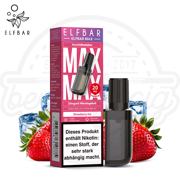 Elfbar Max Nachfüllbehälter Strawberry Ice 10ml