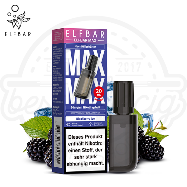 Elfbar Max Nachfüllbehälter Blackberry Ice 10ml