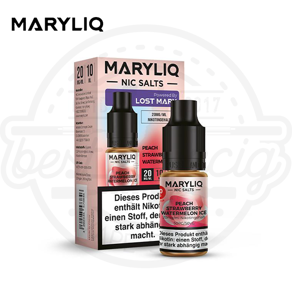 Maryliq NicSalt Peach Strawberry Watermelon Ice 10ml