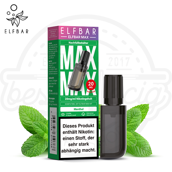 Elfbar Max Nachfüllbehälter Menthol 10ml