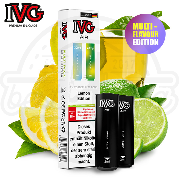 IVG Air Multi Flavour Pods Lemon Edition NicSalt 2x 2ml