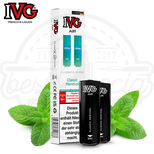 IVG Air 2in1 Pods Classic Menthol NicSalt 2x 2ml